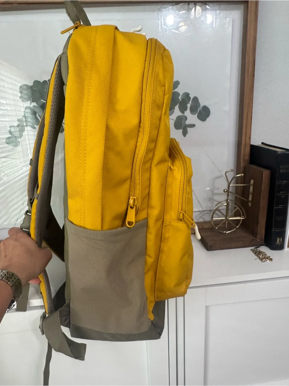 Dakine Mustard Yellow Backpack with Olive Brown Base